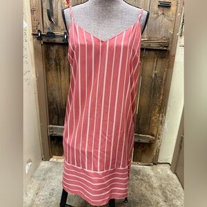 Forever 21 Pink and White Striped Midi Dress